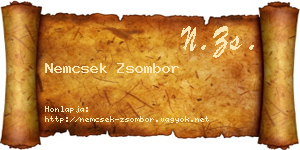 Nemcsek Zsombor névjegykártya
